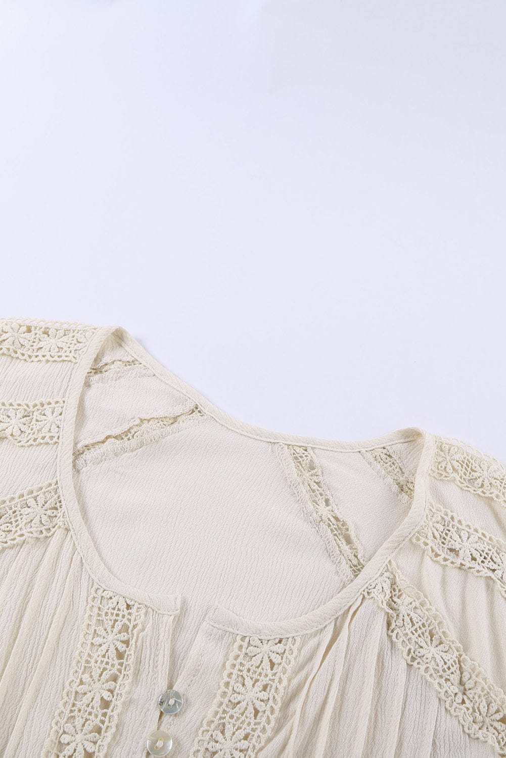 Eyelet Embroidered Button-Up Jumpsuit