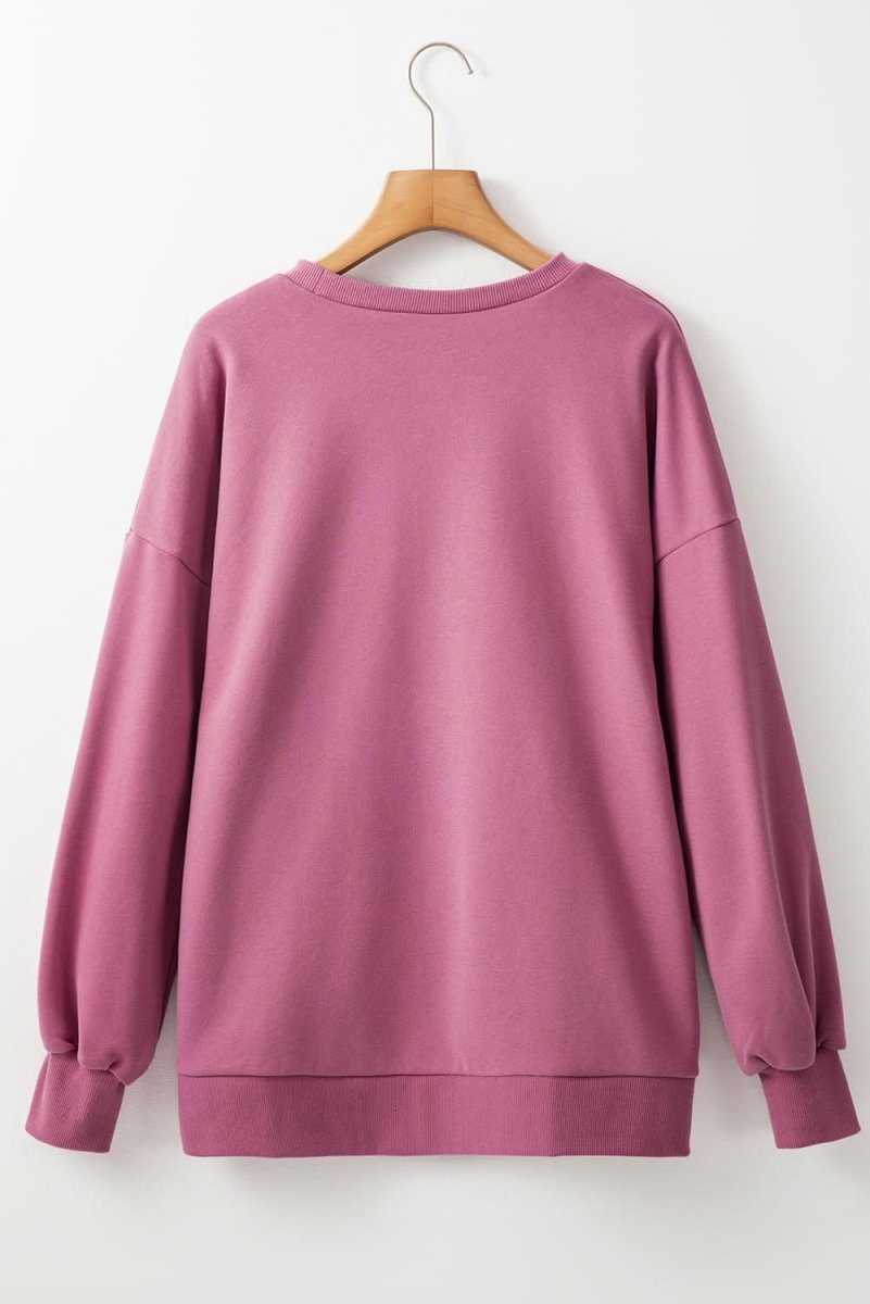 Valerian Solid Fleece Lined Drop Shoulder High Low Sweatshirt - Love Salve