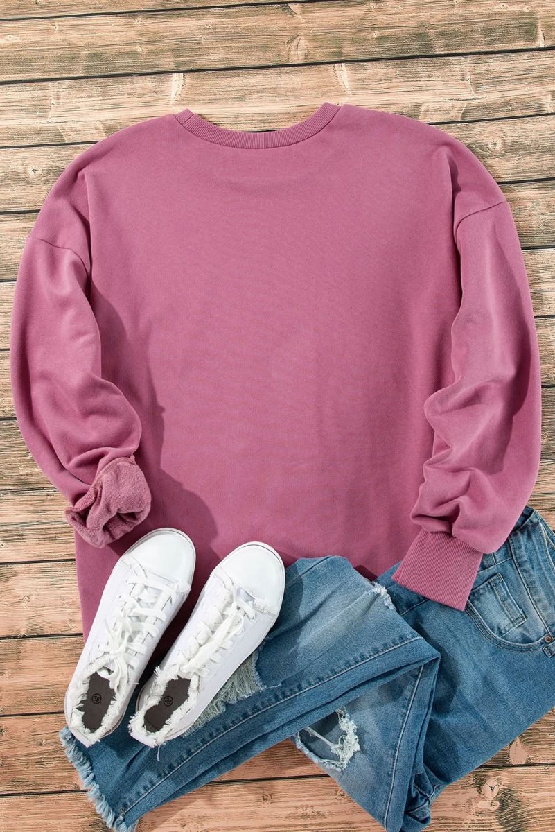 Valerian Solid Fleece Lined Drop Shoulder High Low Sweatshirt - Love Salve