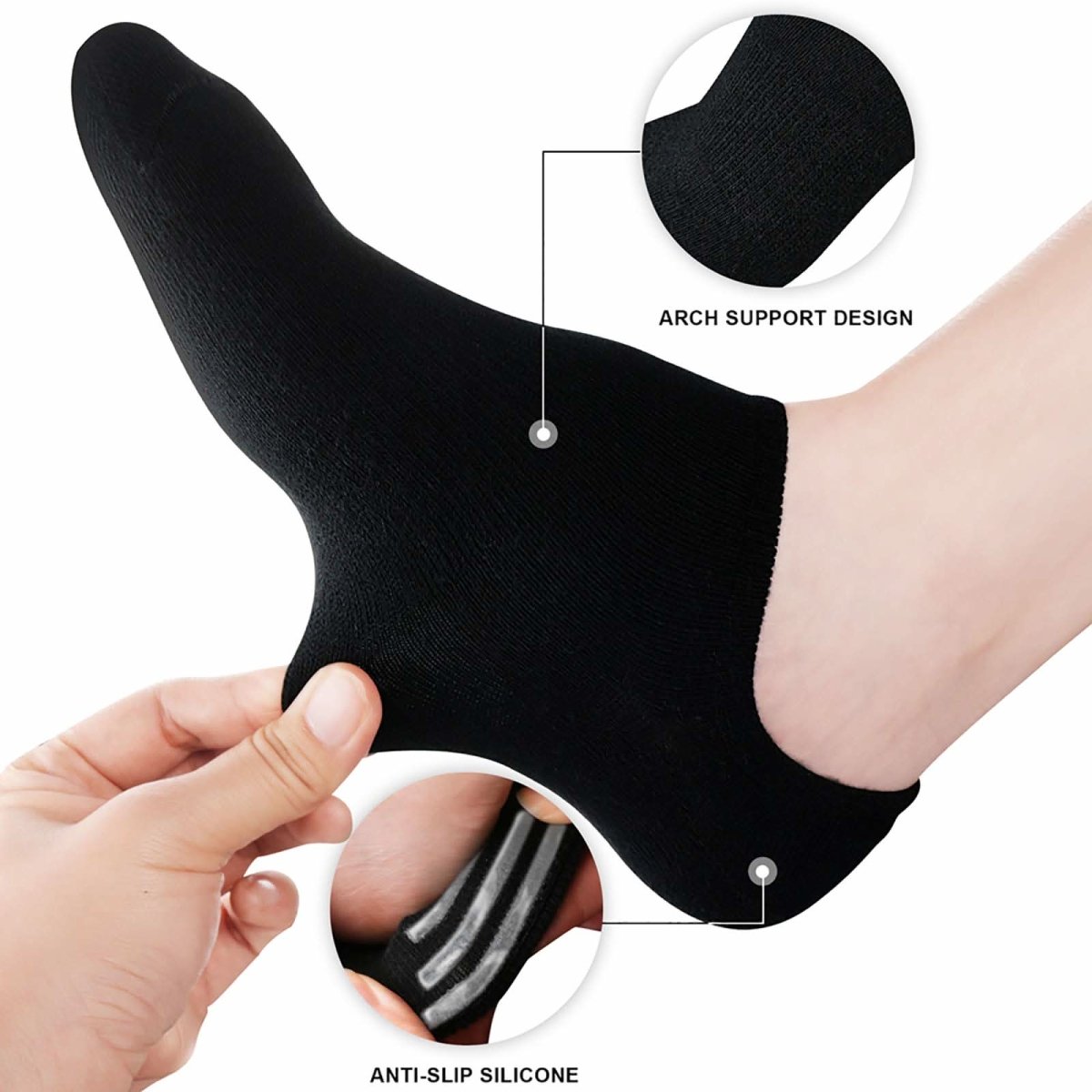 wernies No Show Socks Women Low Socks Non Slip Flat Boat Line 4/8 Pairs - Love Salve