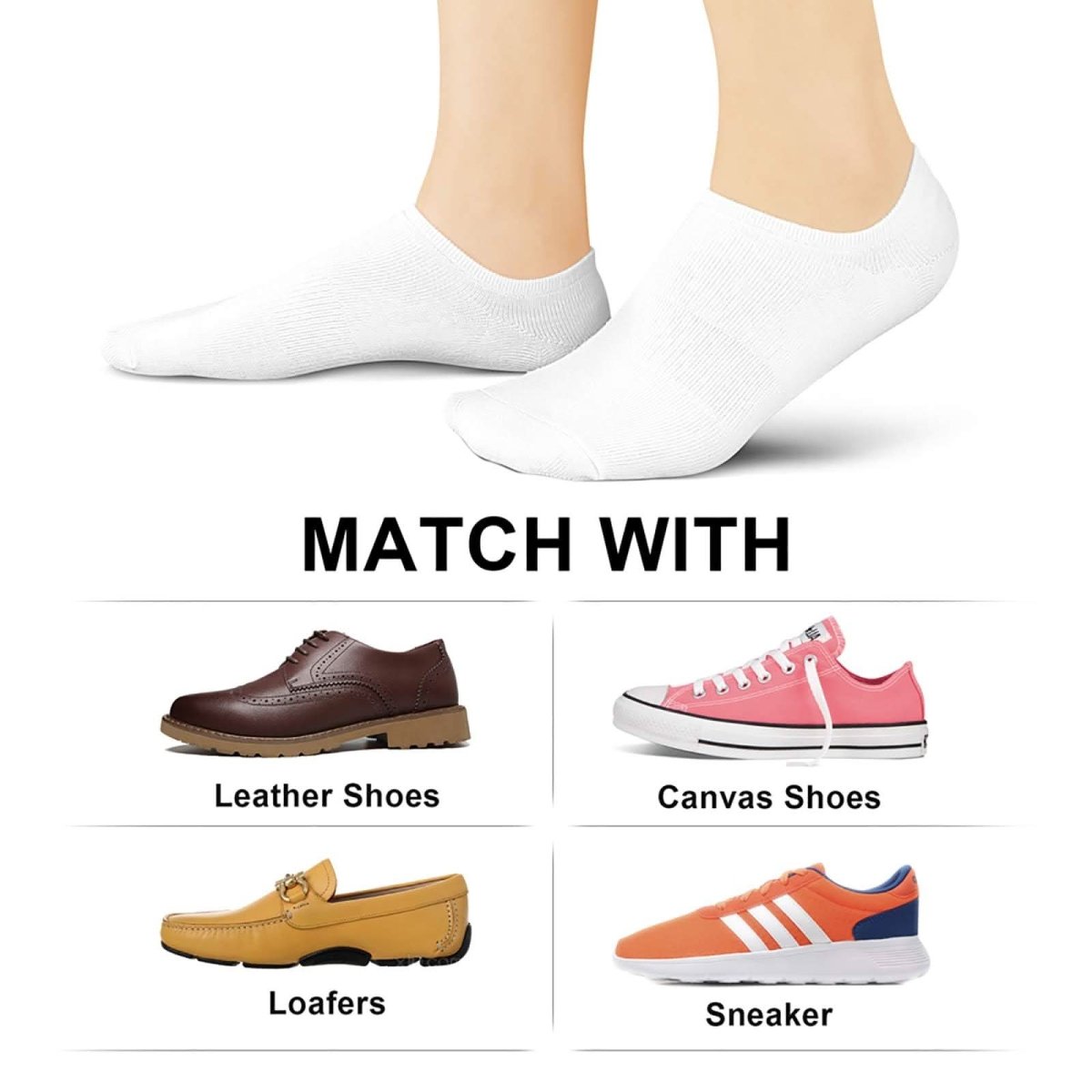 wernies No Show Socks Women Low Socks Non Slip Flat Boat Line 4/8 Pairs - Love Salve