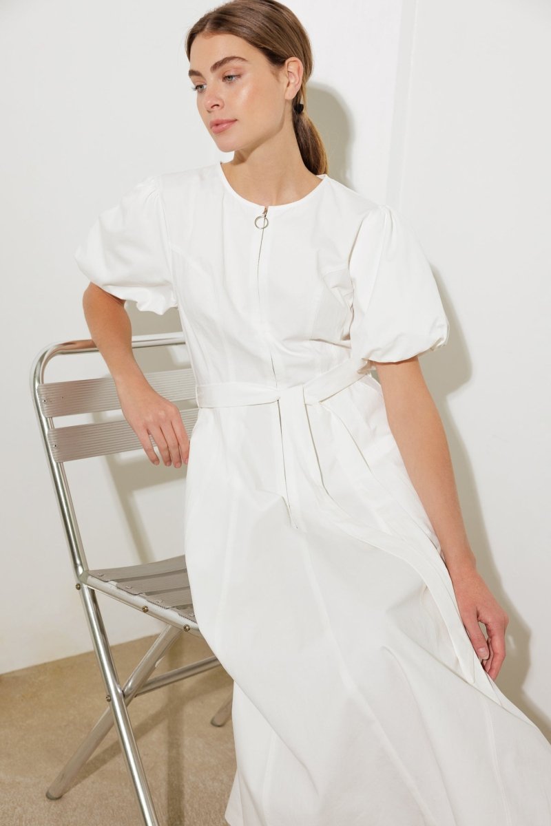 WHAT DO YOU MEAN WOVEN MIDI DRESS - Love Salve