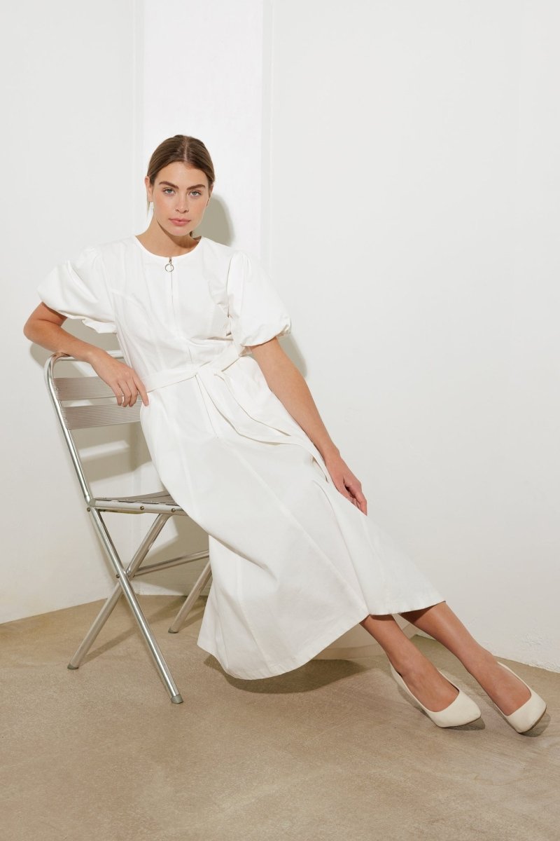 WHAT DO YOU MEAN WOVEN MIDI DRESS - Love Salve