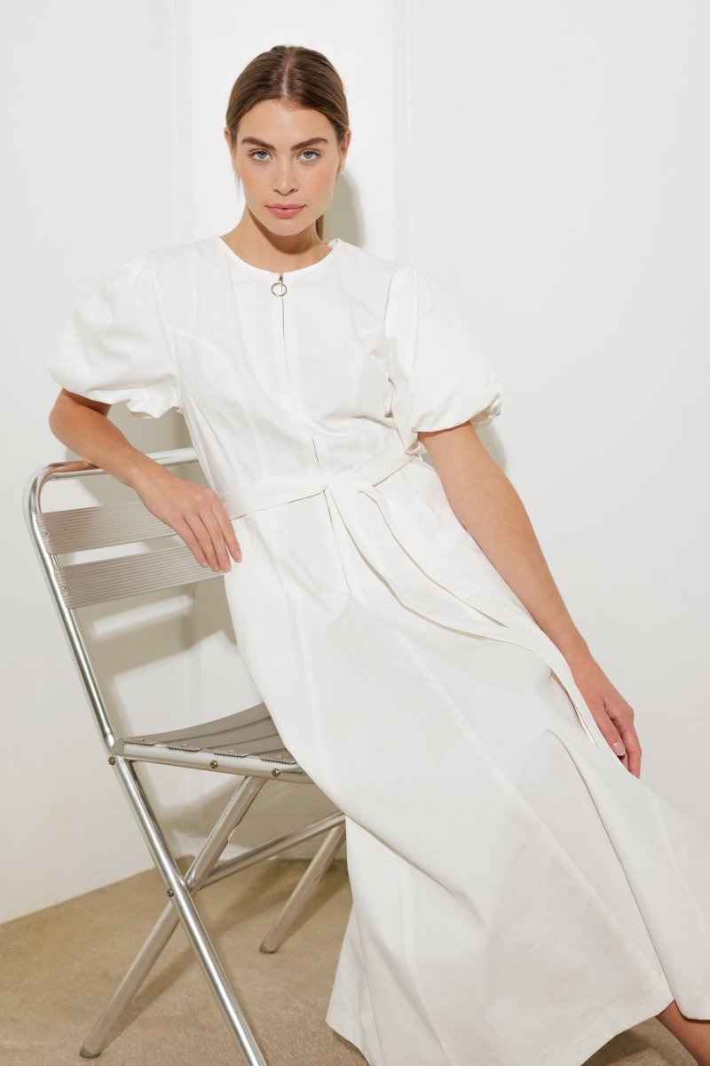 WHAT DO YOU MEAN WOVEN MIDI DRESS - Love Salve