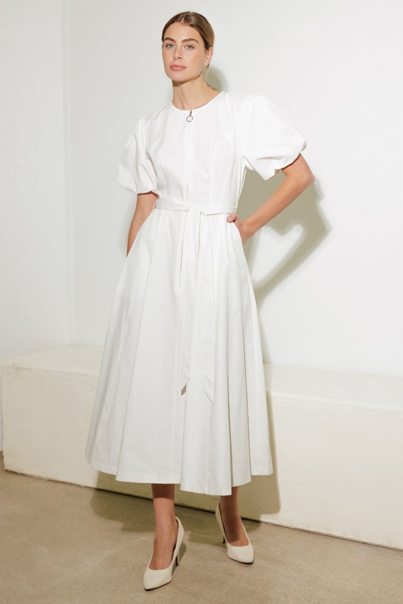 WHAT DO YOU MEAN WOVEN MIDI DRESS - Love Salve