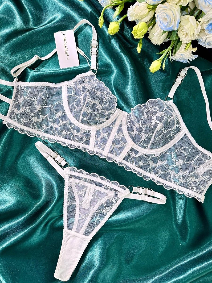 White Embroidery Lingerie Set - Love Salve