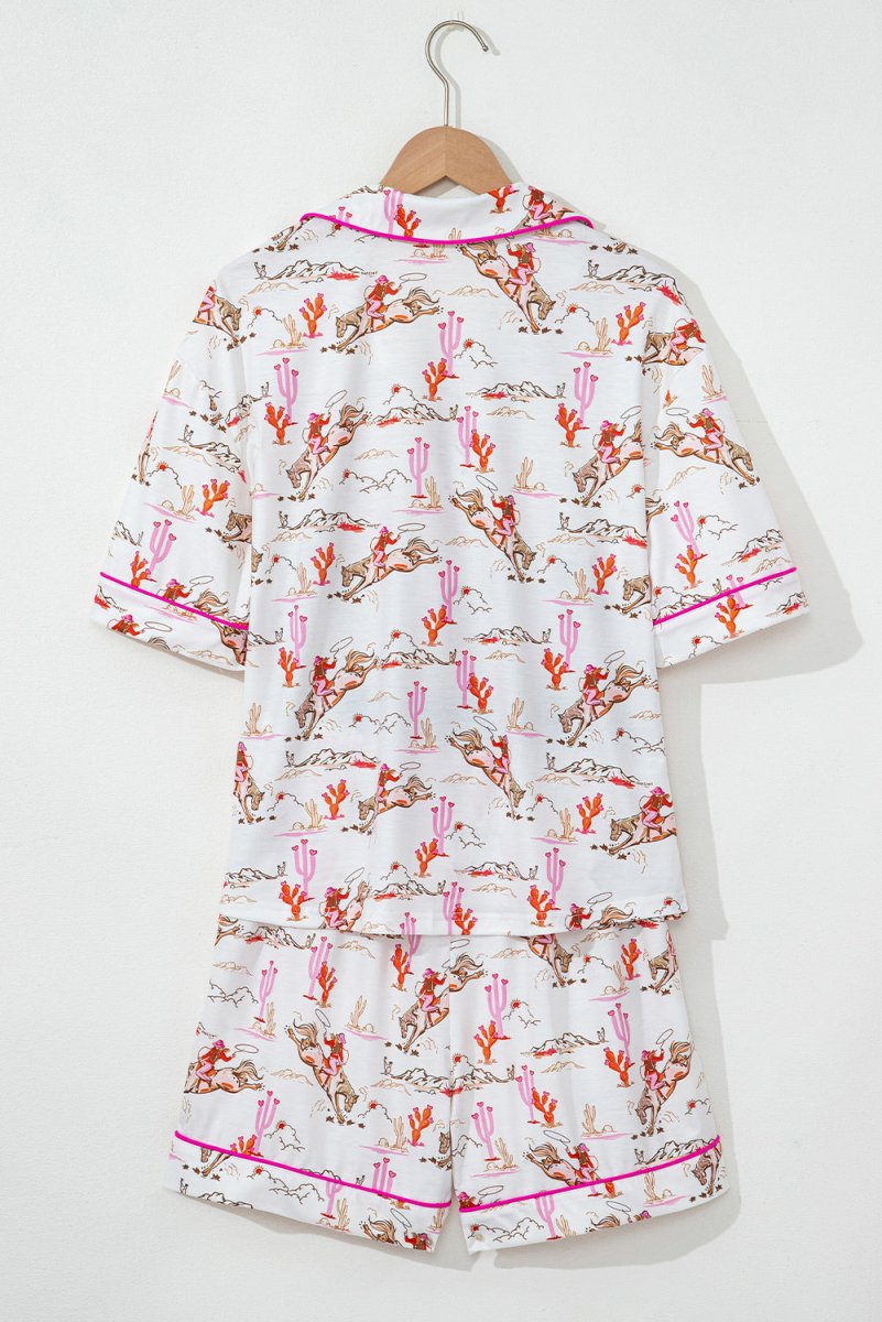 White Western-Themed Sleepwear Set - Love Salve