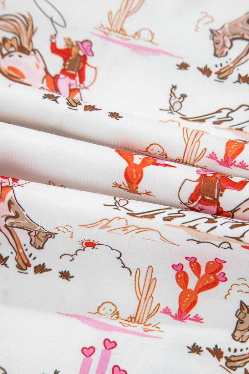 White Western-Themed Sleepwear Set - Love Salve