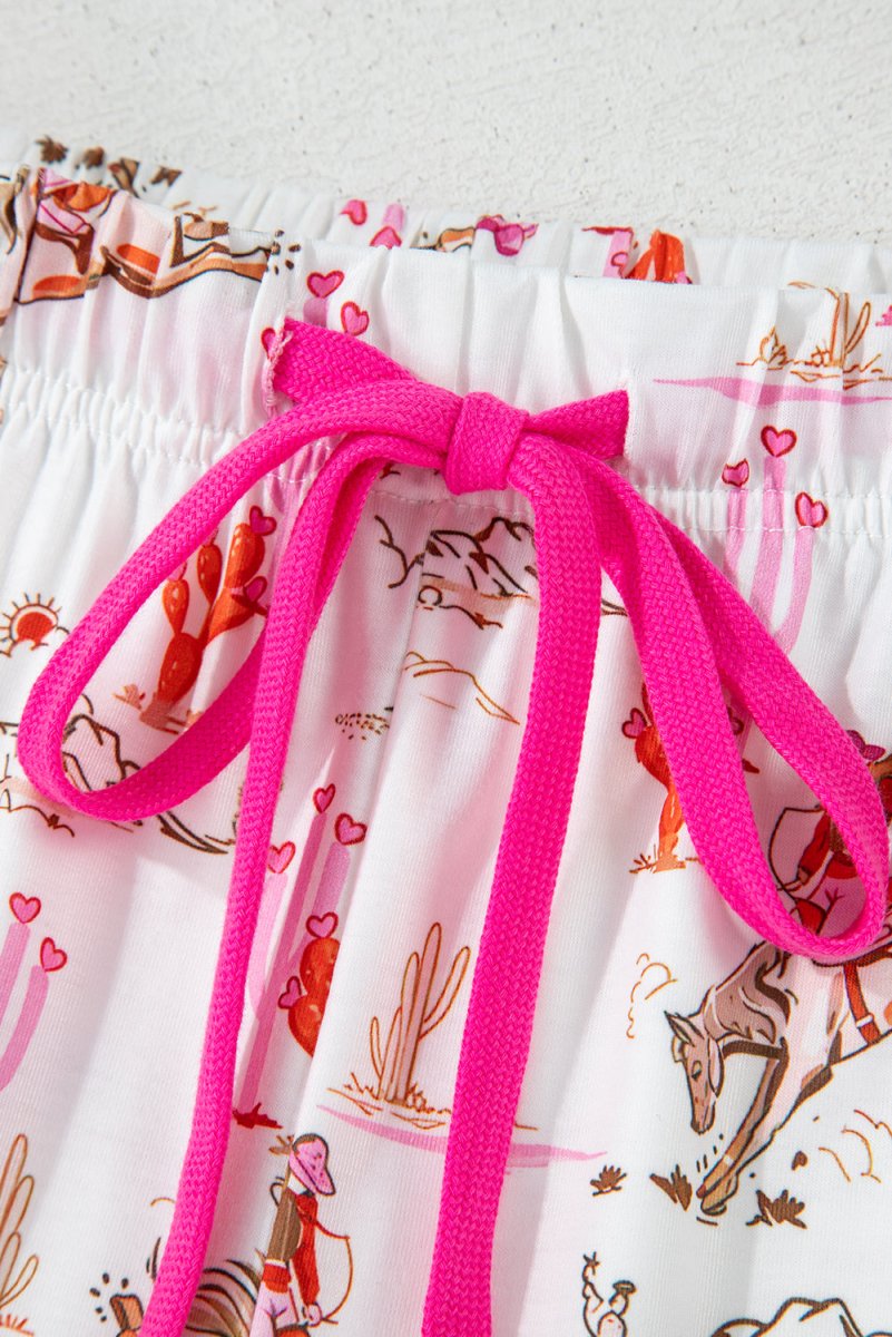 White Western-Themed Sleepwear Set - Love Salve