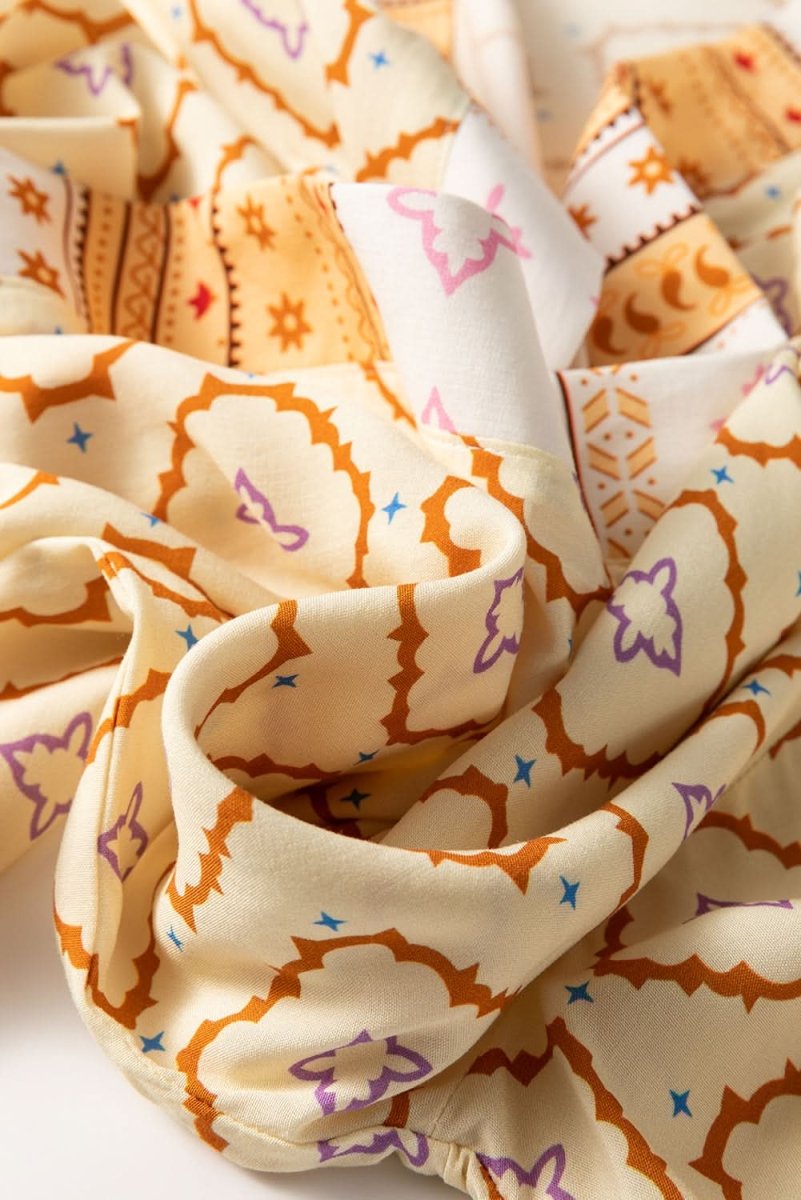Yellow Bohemian Geometric Printed Loose Sleeve Long Kimono - Love Salve