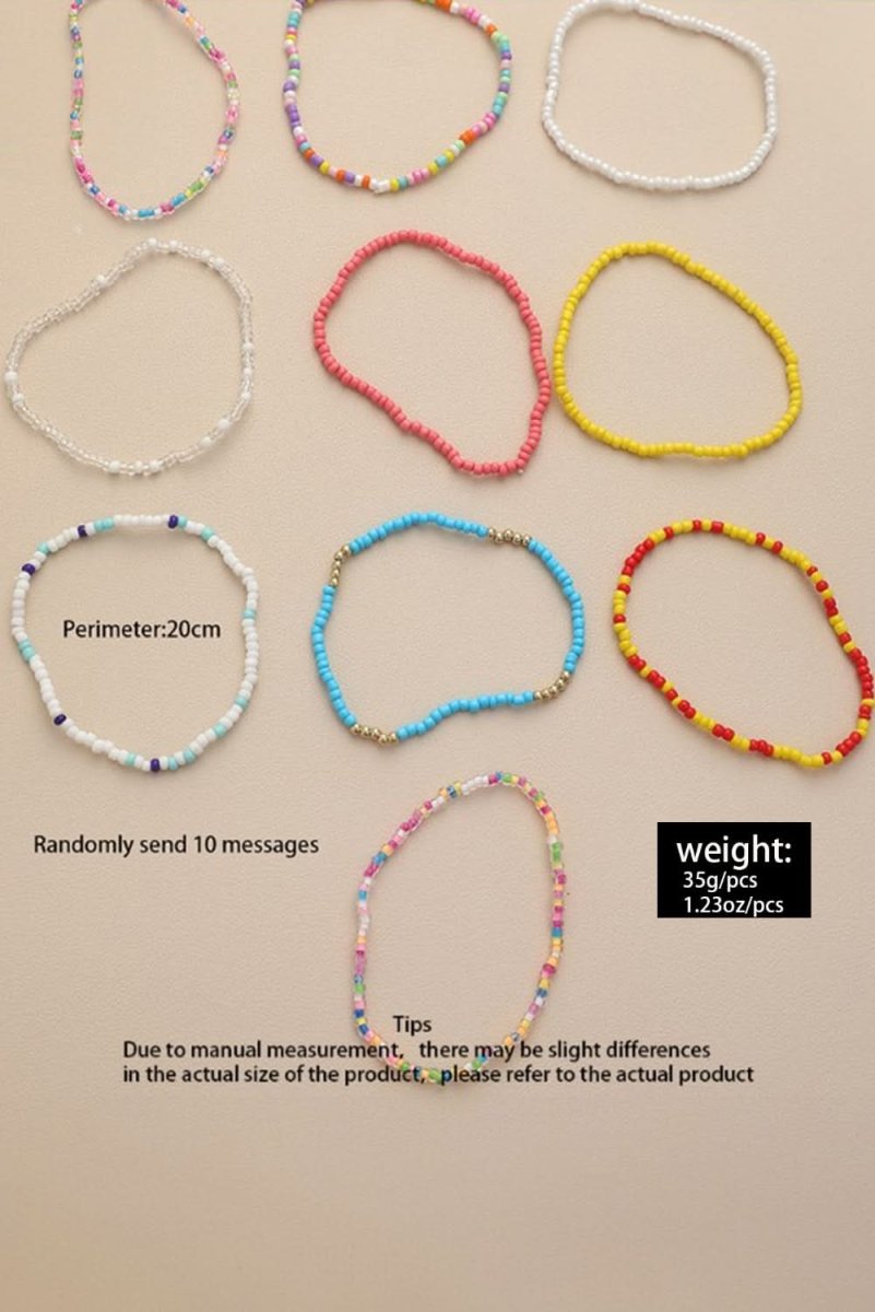 Yellow Flower Random Color Multi Layered Beaded Anklet Set - Love Salve