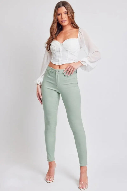 YMI Jeanswear Hyperstretch Mid-Rise Skinny Jeans for Women - Love Salve
