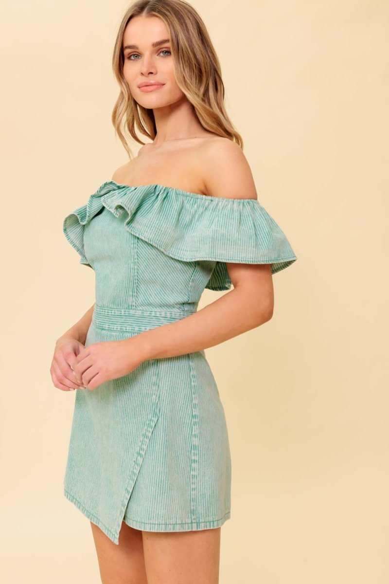 YOURS TO KEEP NAVY WOVEN ROMPER - Love Salve