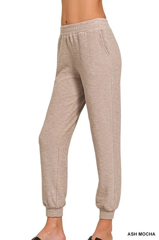 Zenana Cotton Slub Jogger Pants for Comfort and Style - Love Salve