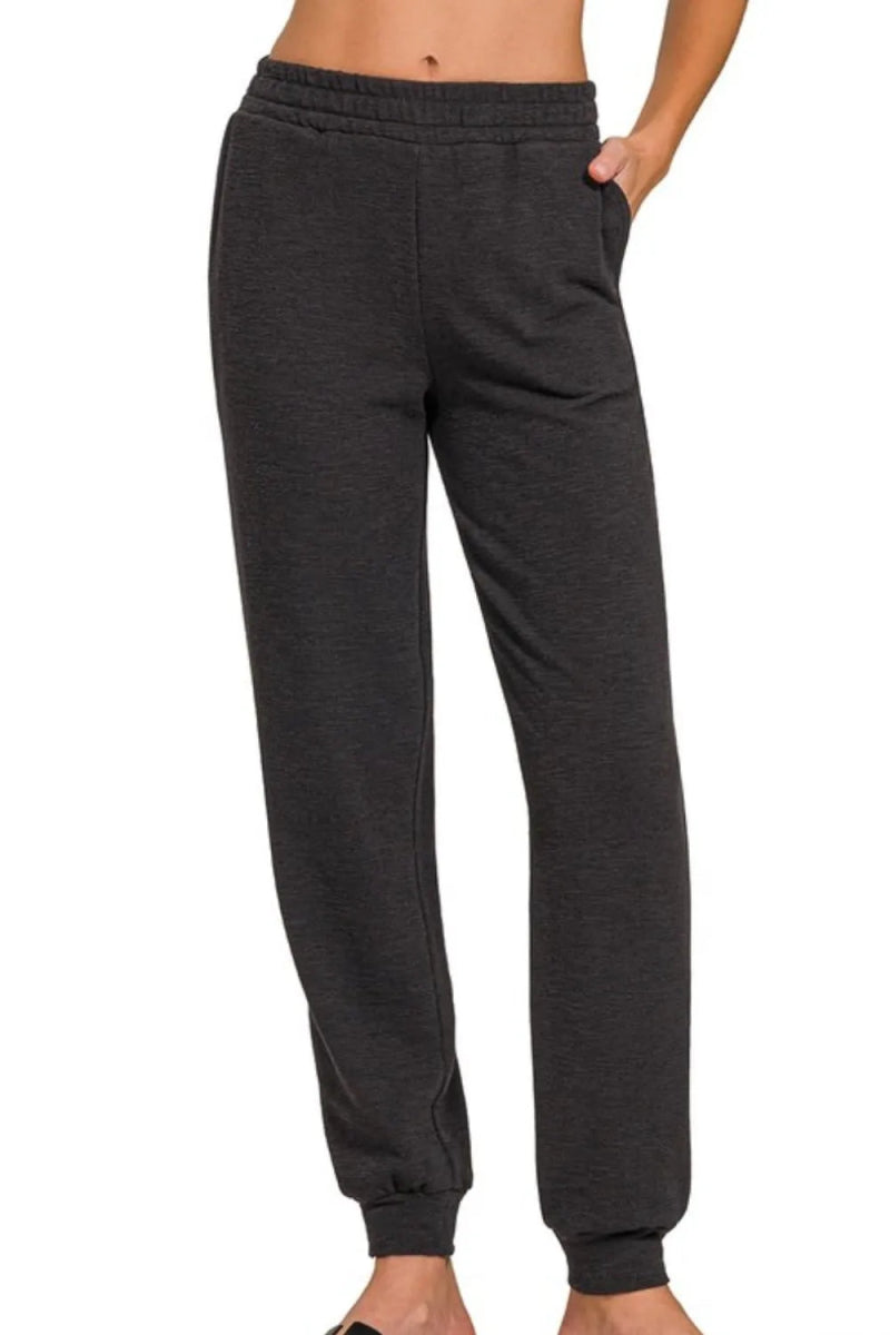 Zenana Cotton Slub Jogger Pants for Comfortable Style - Love Salve