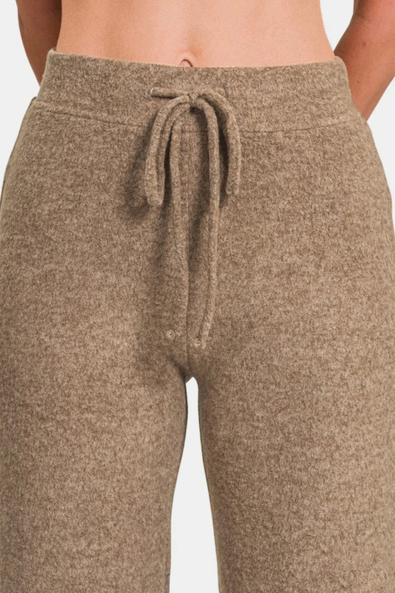 Zenana Drawstring Hacci Cropped Pants for Casual Comfort - Love Salve