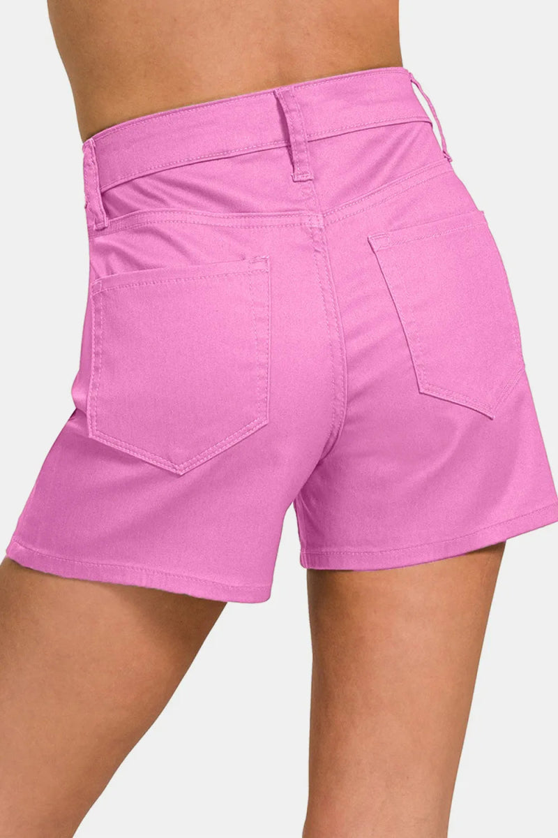 Zenana High Waist Denim Shorts for Women in Classic Style - Love Salve