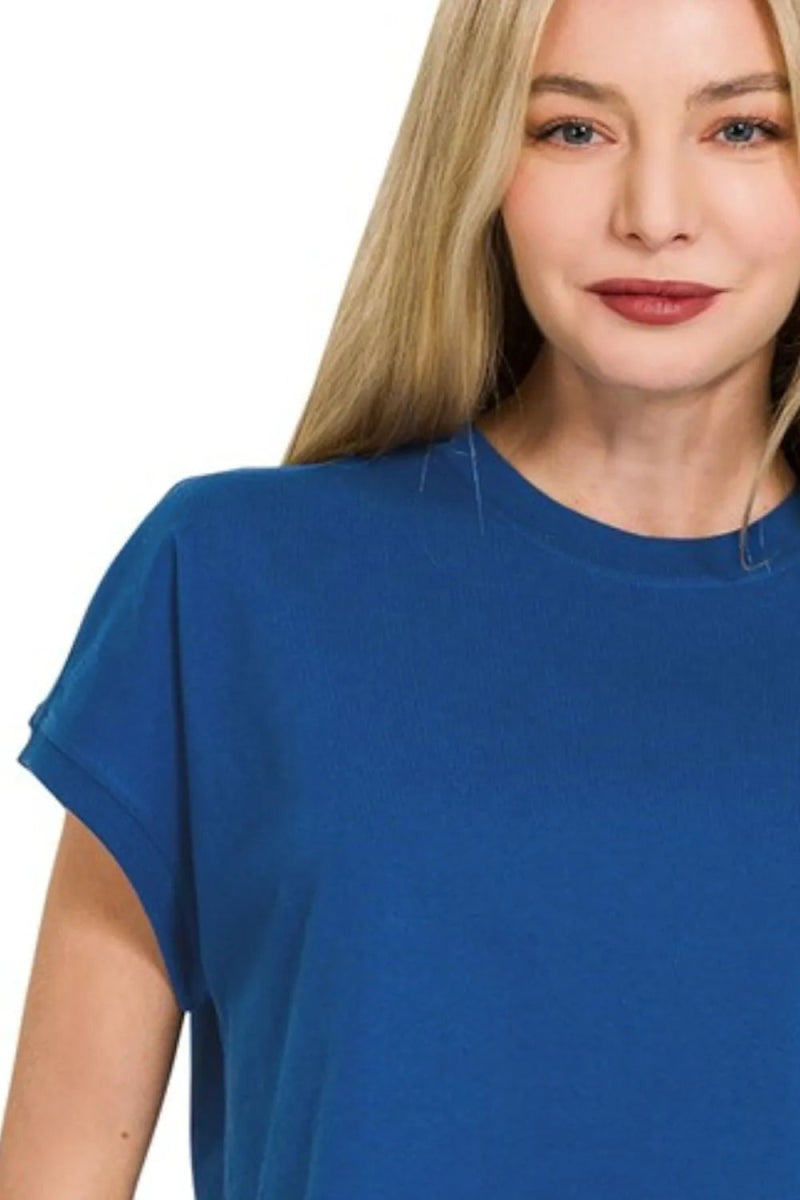 Zenana Premium Cotton Relaxed Crop Tee for Casual Style - Love Salve