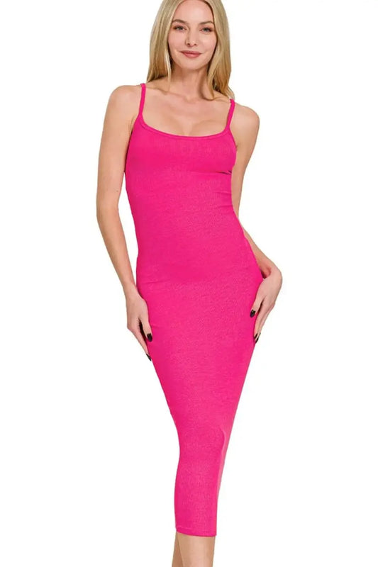 Zenana Ribbed Bodycon Midi Dress for Effortless Style - Love Salve