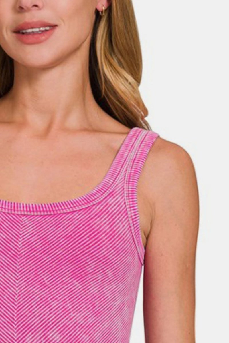 Zenana Ribbed Scoop Neck Tank for Everyday Style - Love Salve