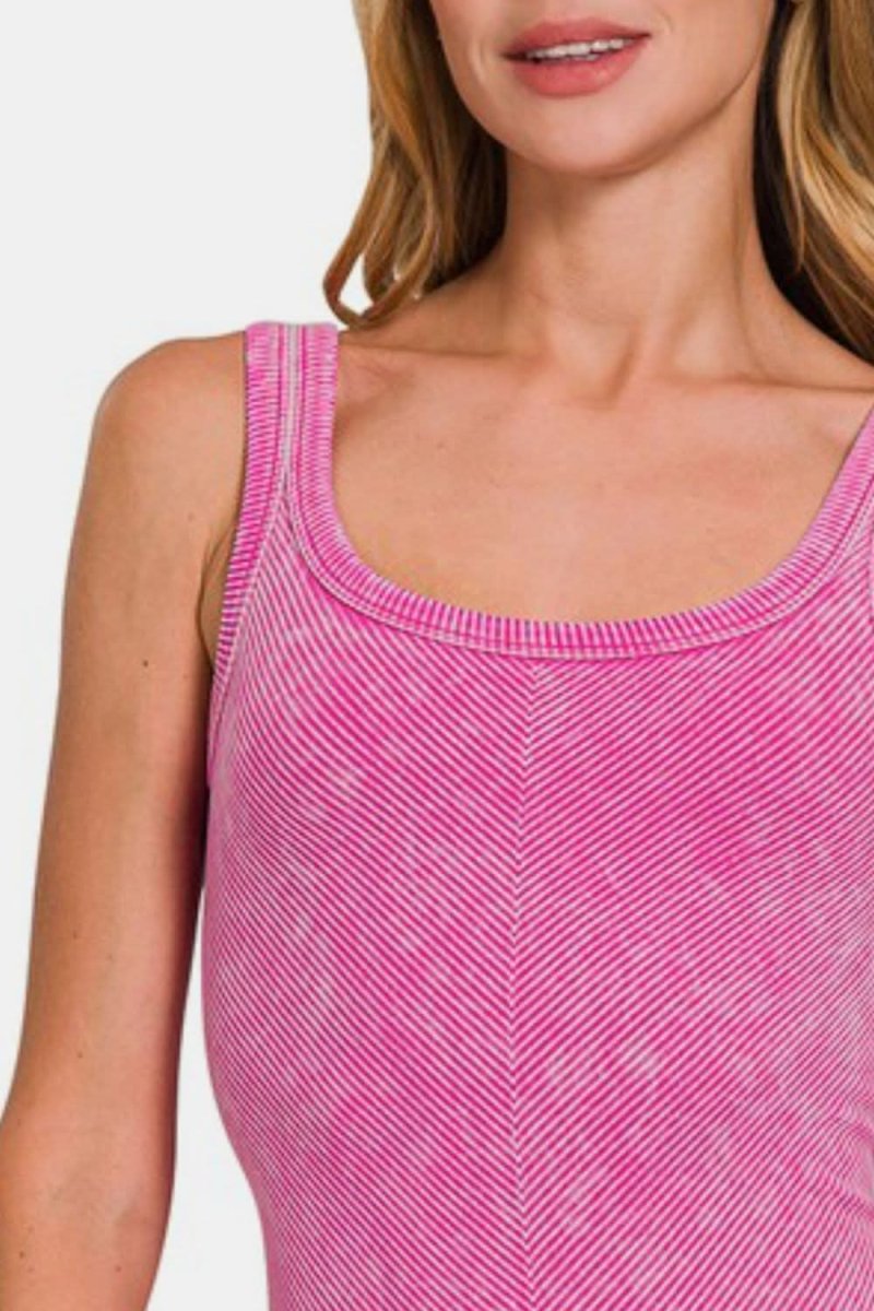 Zenana Ribbed Scoop Neck Tank for Everyday Style - Love Salve