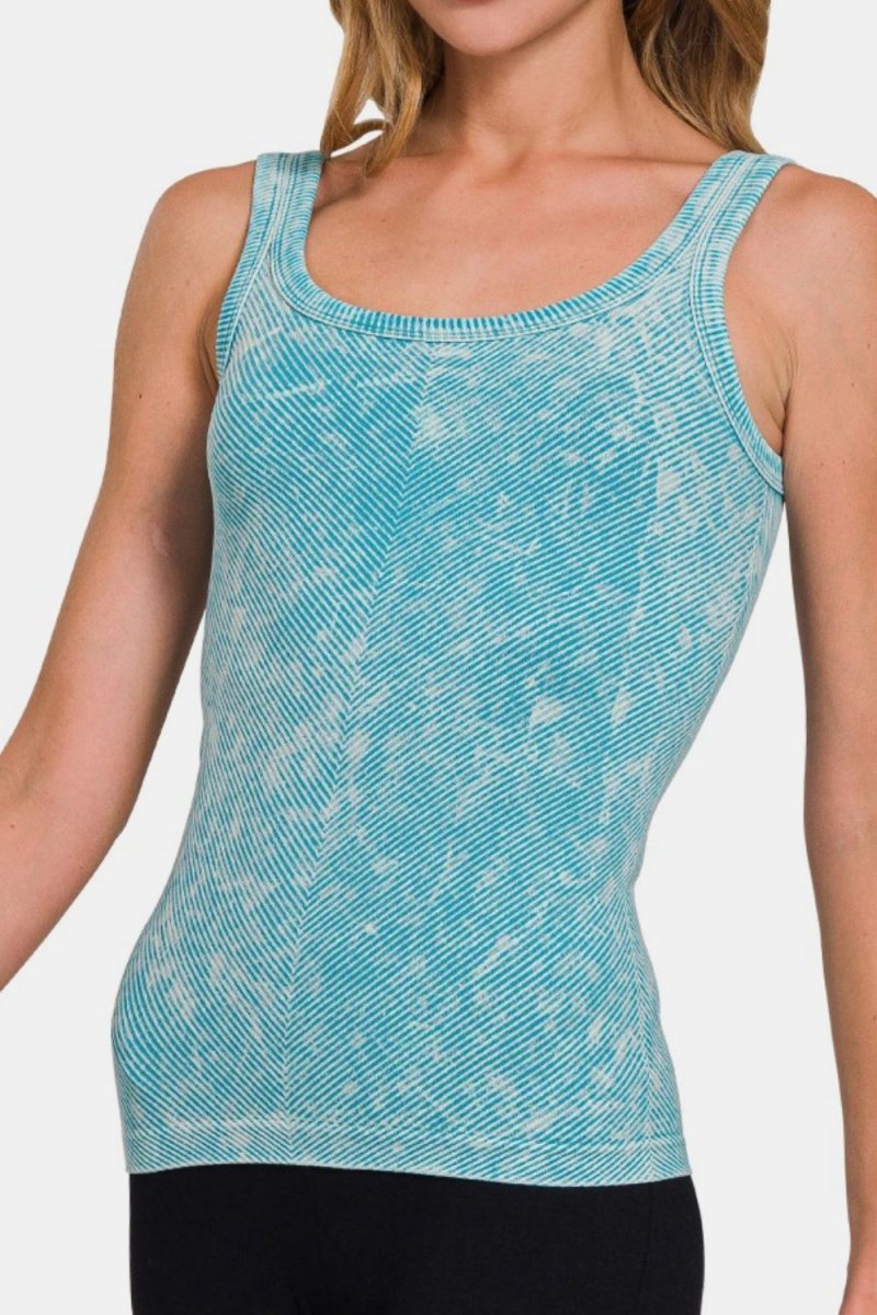 Zenana Ribbed Scoop Neck Tank for Women - Stylish Basics - Love Salve