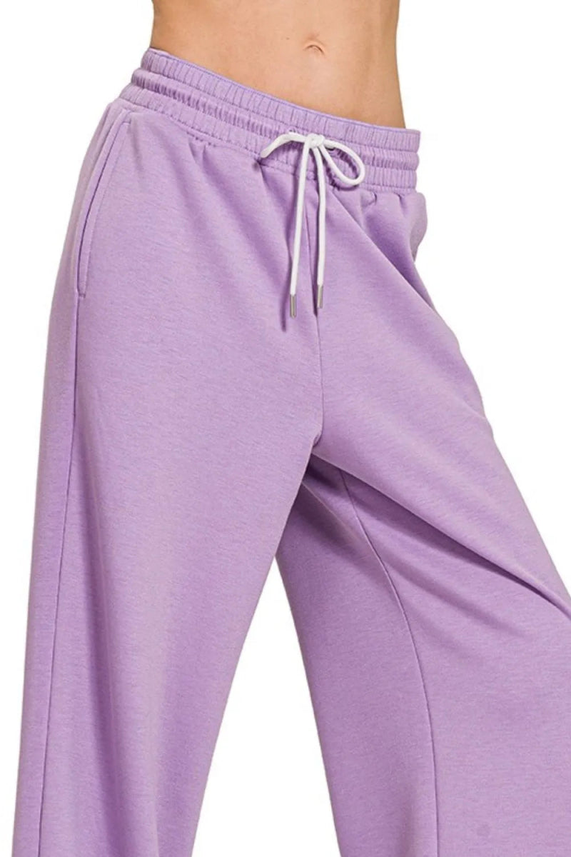 Zenana Scuba Drawstring Pants for Casual Comfort and Style - Love Salve