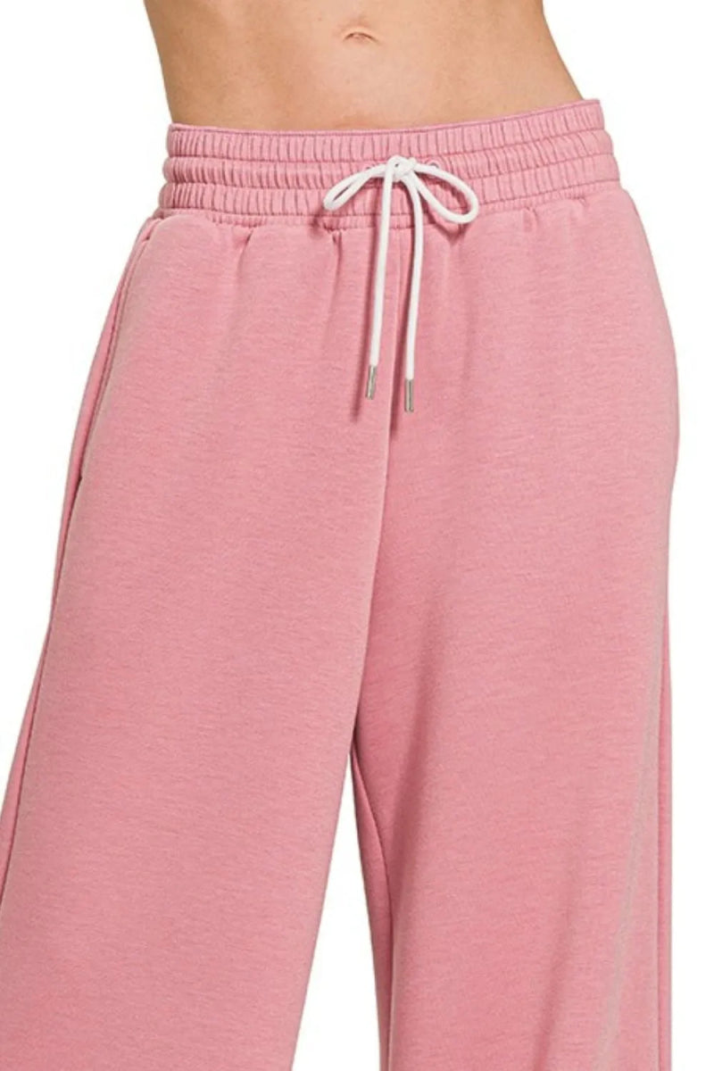 Zenana Scuba Drawstring Pants for Comfort and Style - Love Salve