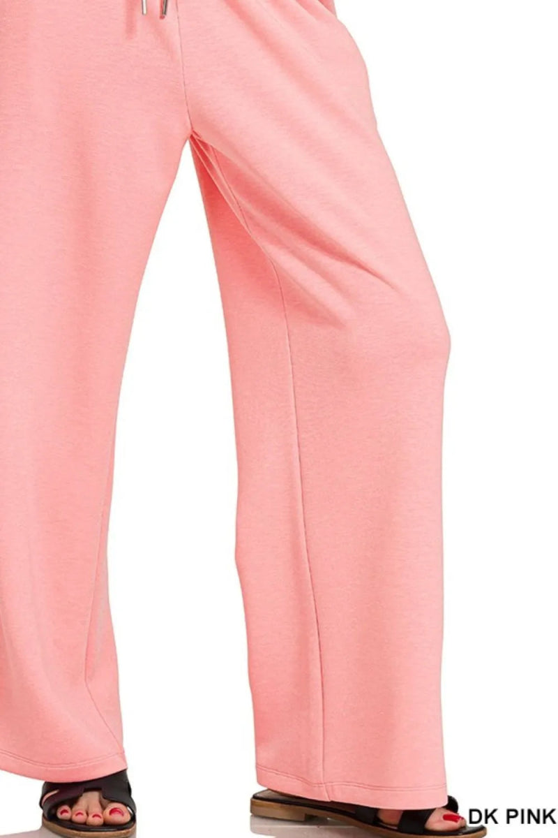 Zenana Scuba Drawstring Pants for Comfort and Style - Love Salve