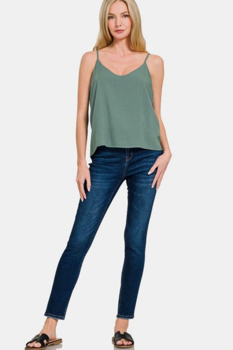 Zenana Two Layered Spaghetti Strap Cami for Women - Love Salve