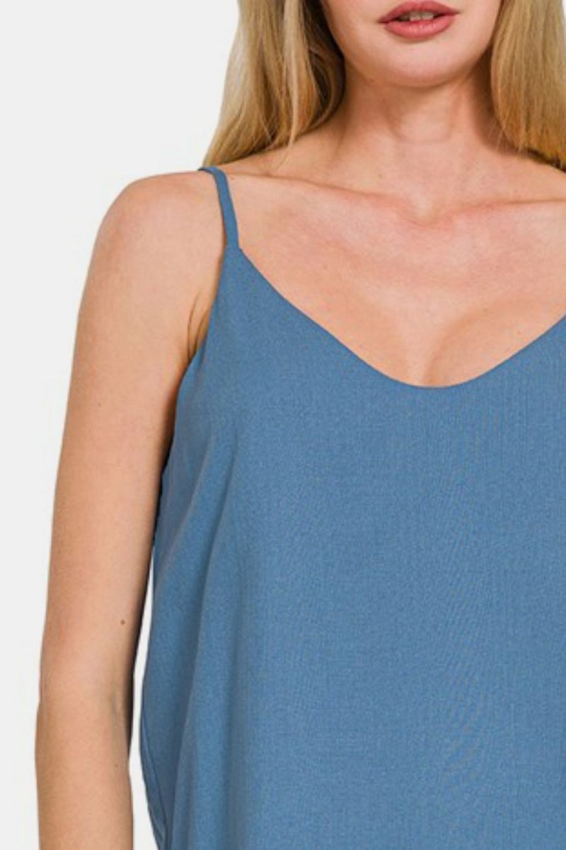 Zenana Two Layered Spaghetti Strap Cami for Women - Love Salve