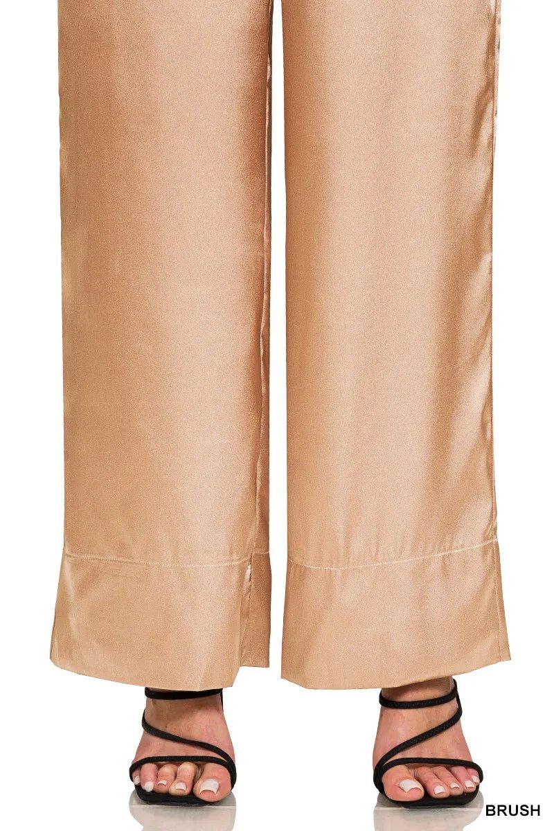 Zenana Wide-Leg Satin Pants for Elegant Everyday Style - Love Salve