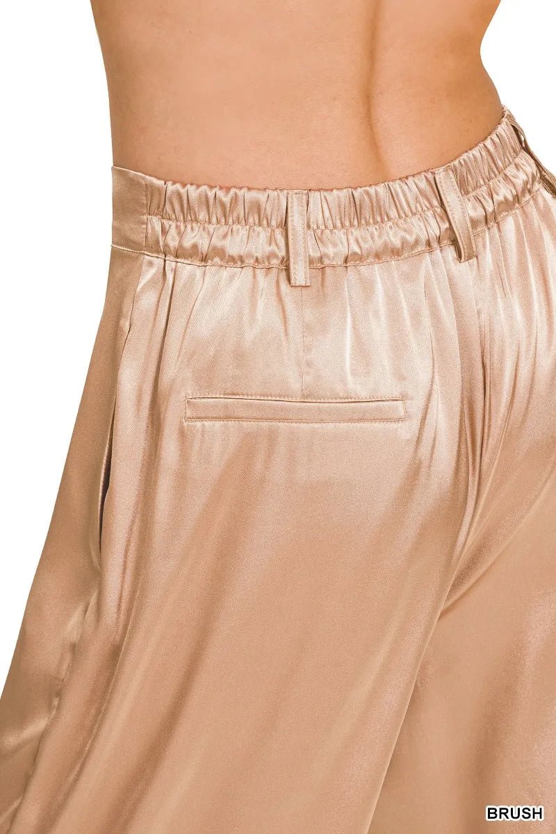 Zenana Wide-Leg Satin Pants for Elegant Everyday Style - Love Salve