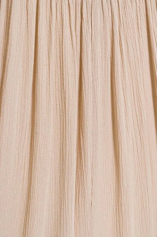 Zenana Woven Crinkle Gauze Crop Tee and Skirt Set - Love Salve