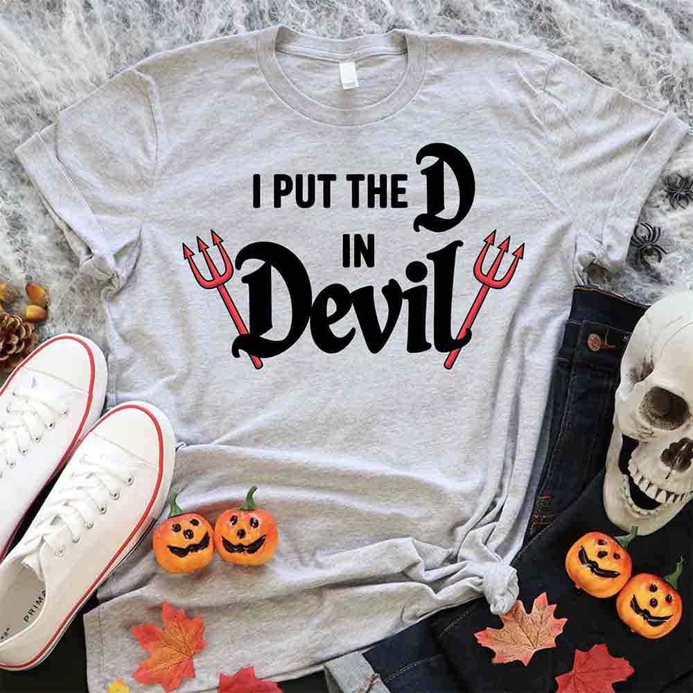 I Put the D in Devil Shirts For Couples Funny Matching Him & Her Halloween T-Shirts Adorb.co