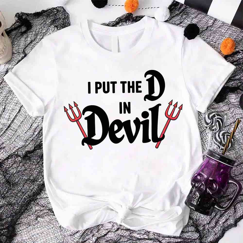 I Put the D in Devil Shirts For Couples Funny Matching Him & Her Halloween T-Shirts Adorb.co