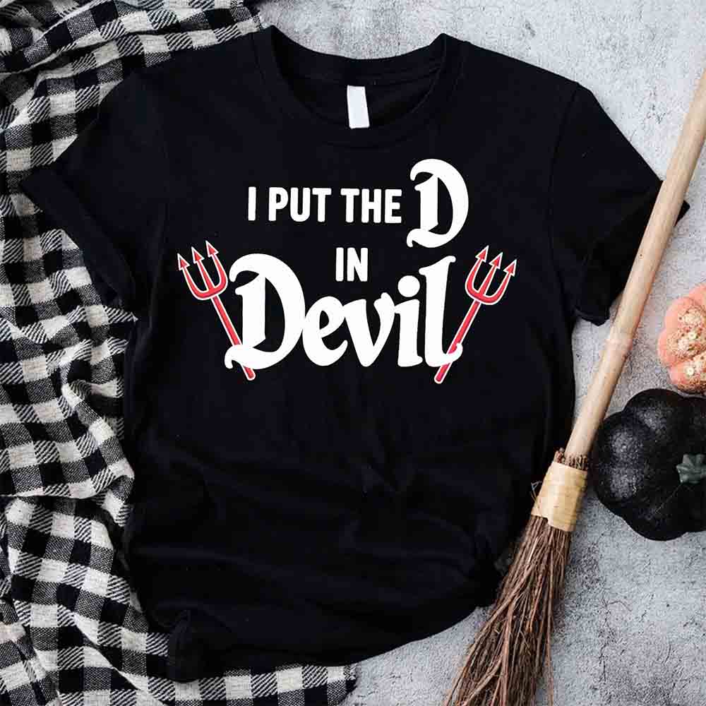I Put the D in Devil Shirts For Couples Funny Matching Him & Her Halloween T-Shirts Adorb.co