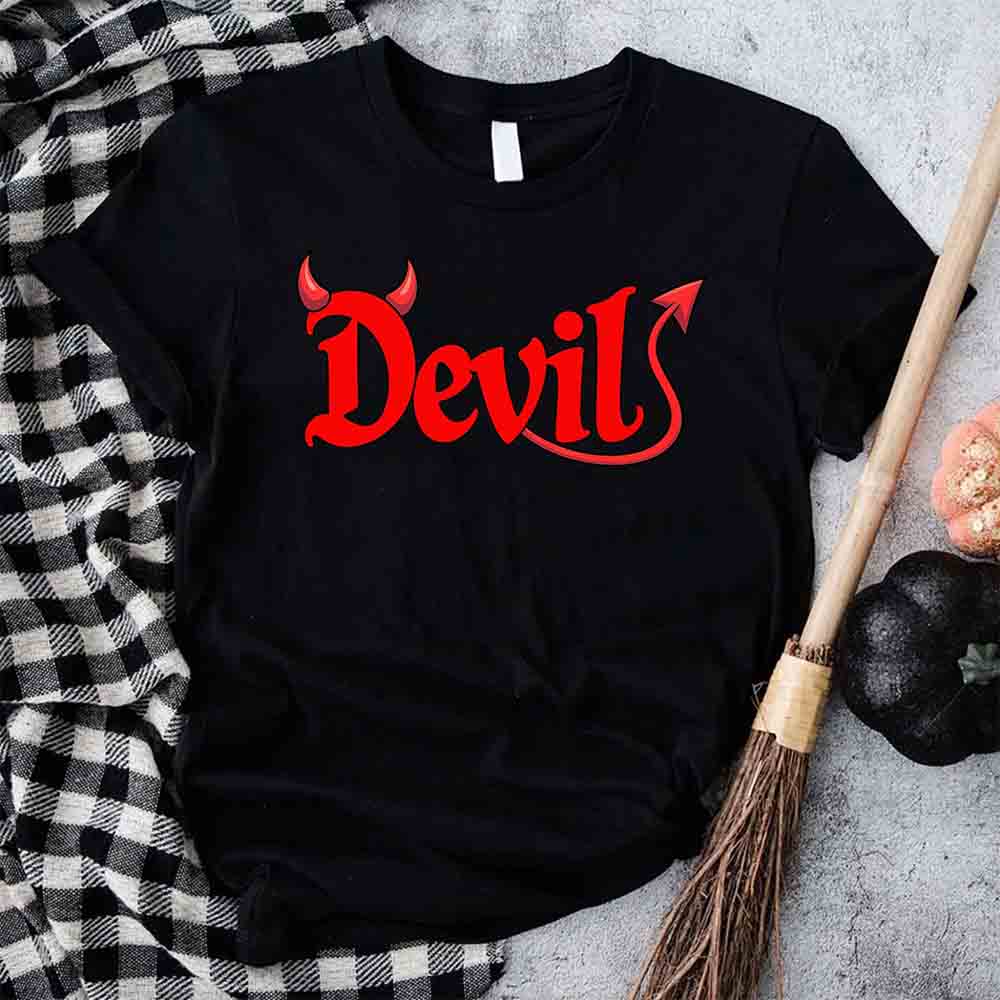 I Put the D in Devil Shirts For Couples Funny Matching Him & Her Halloween T-Shirts Adorb.co