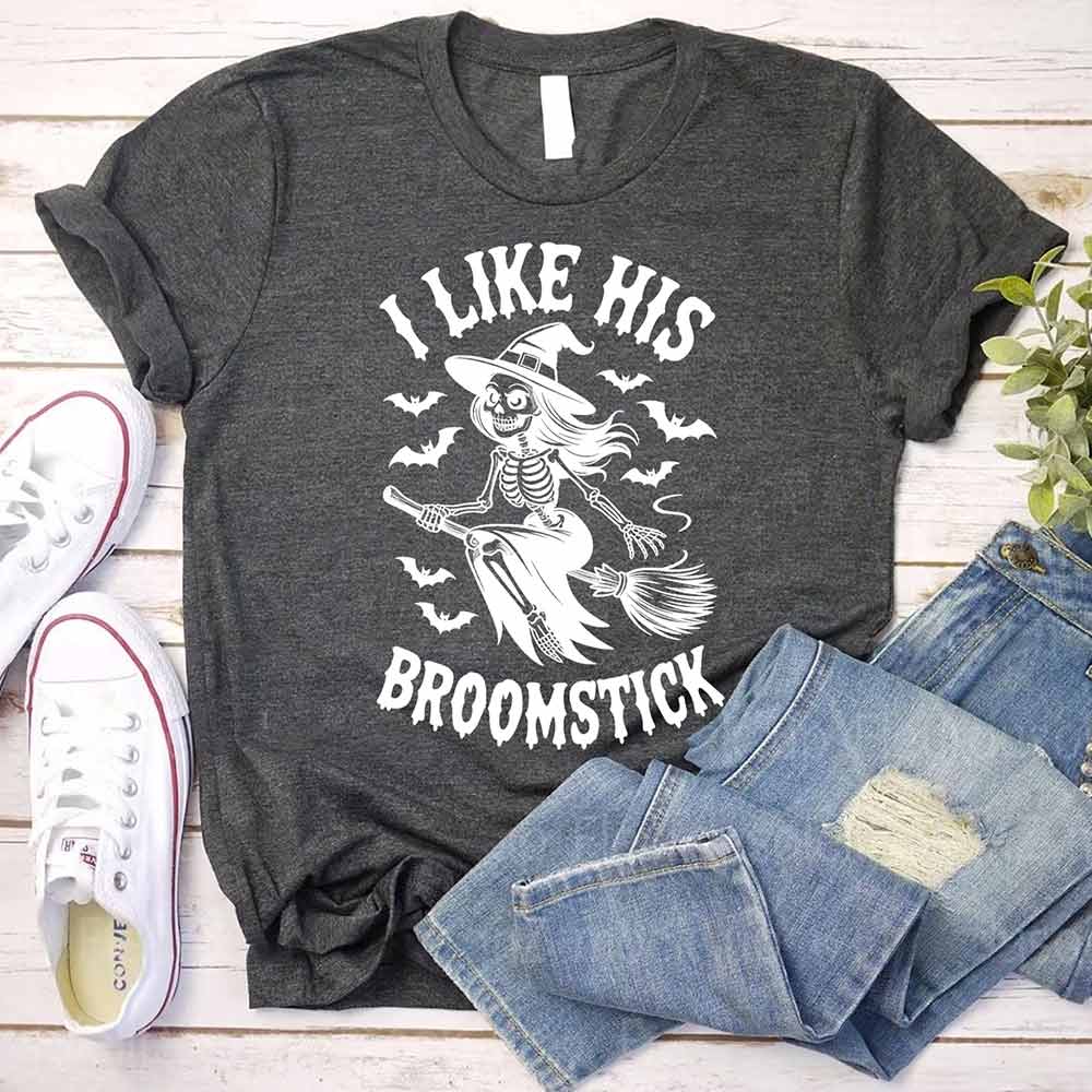 I Like Her Pumpkins & His Broomstick Shirts | Funny Matching Halloween Couple T-Shirts Adorb.co