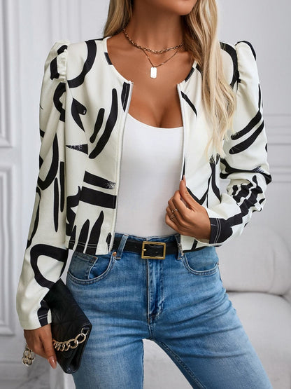 Chic zip-up long sleeve jacket