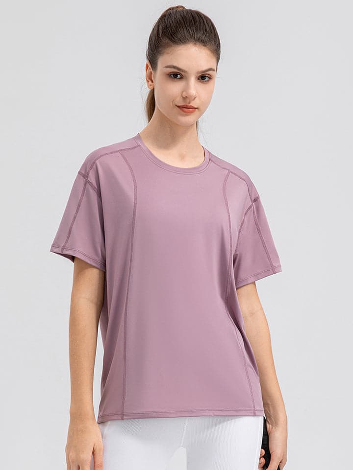 Round Neck Short Sleeve Active Top.