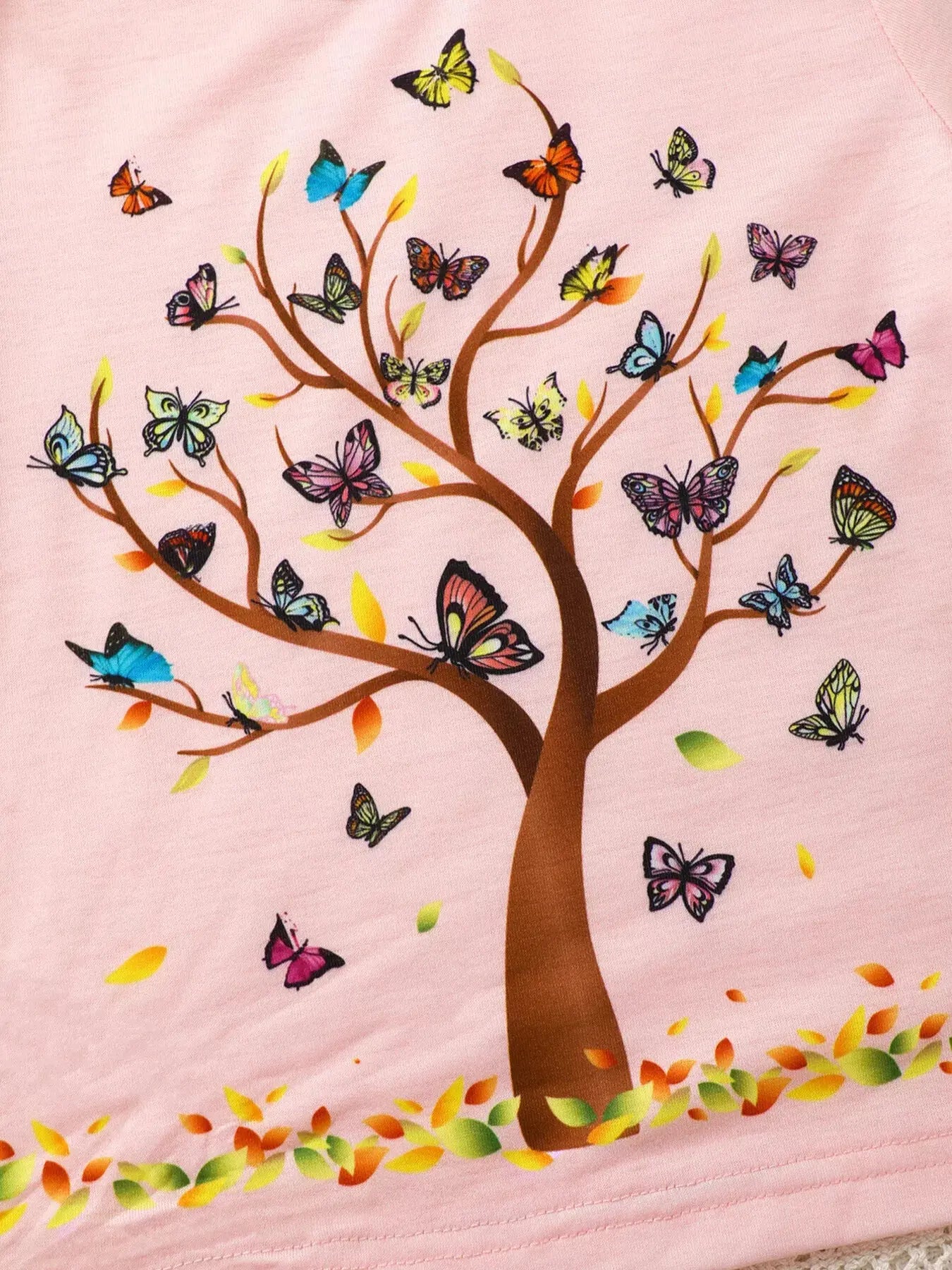 Children's Butterfly Tree Graphic Casual T-Shirt Simply Love