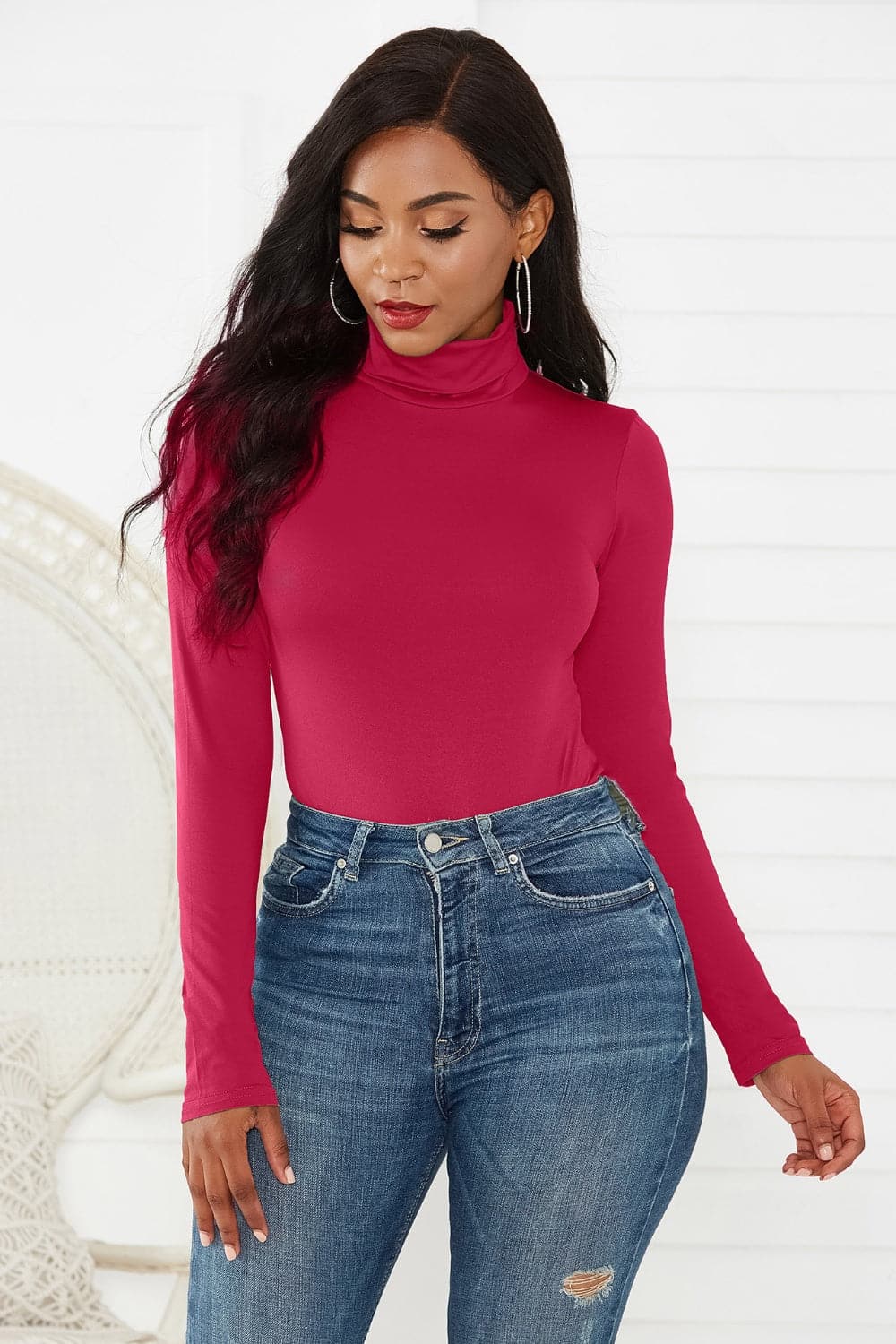 Turtleneck Long Sleeve Bodysuit.