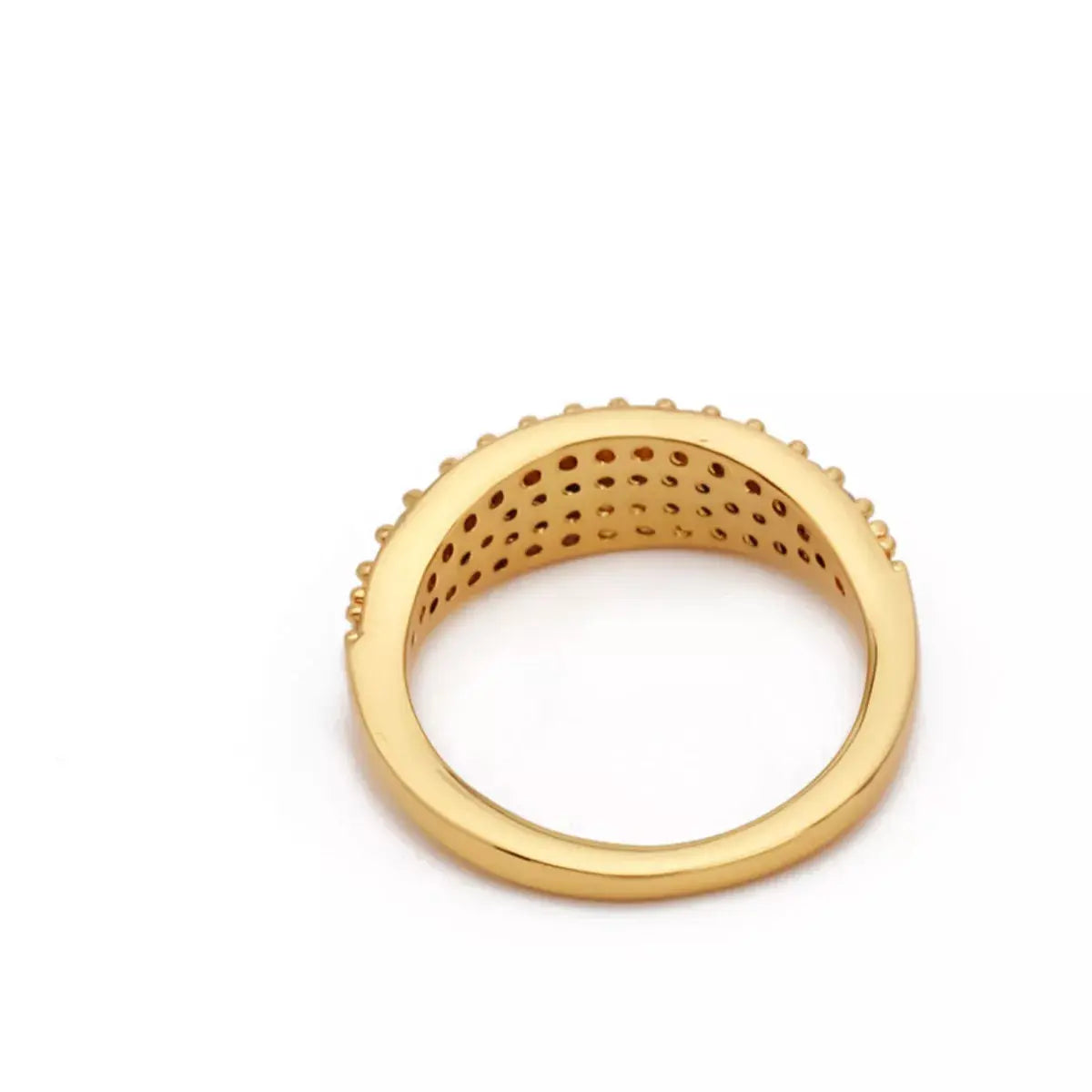 18K Gold-Plated Copper Zircon Round Ring Simply Love