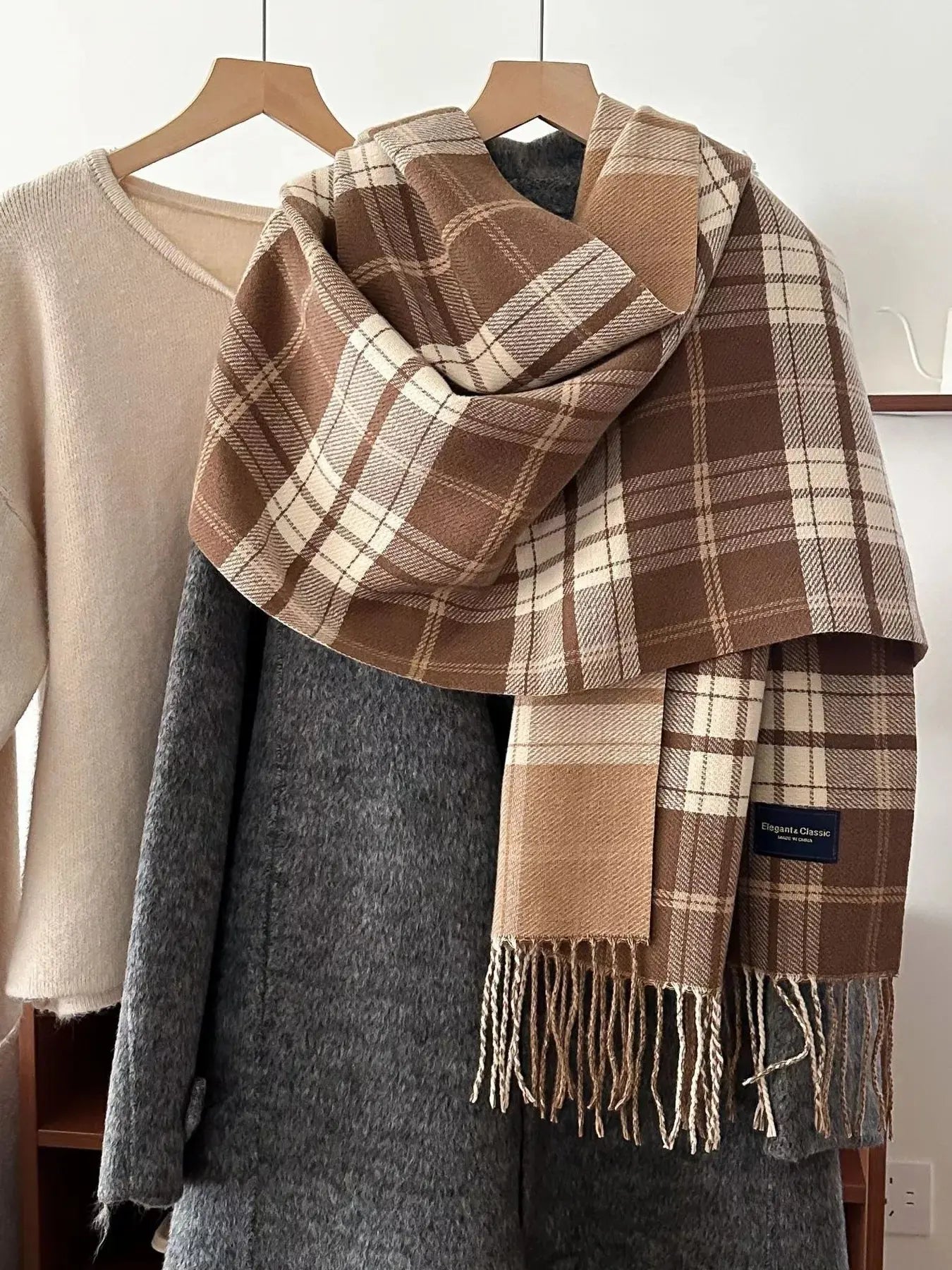 Classic Fringe Plaid Scarf Simply Love