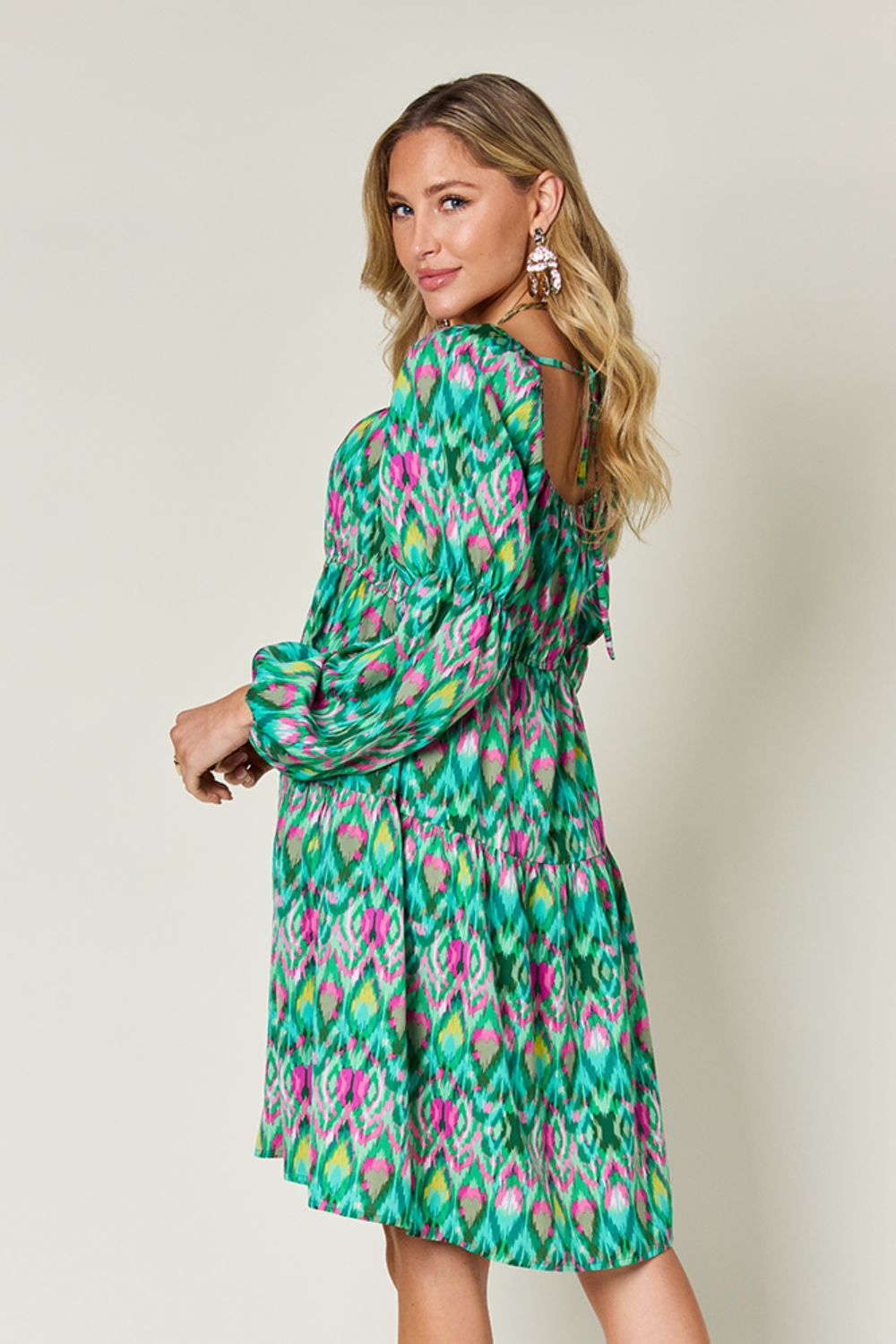 Double Take: Long Sleeve Print Dress