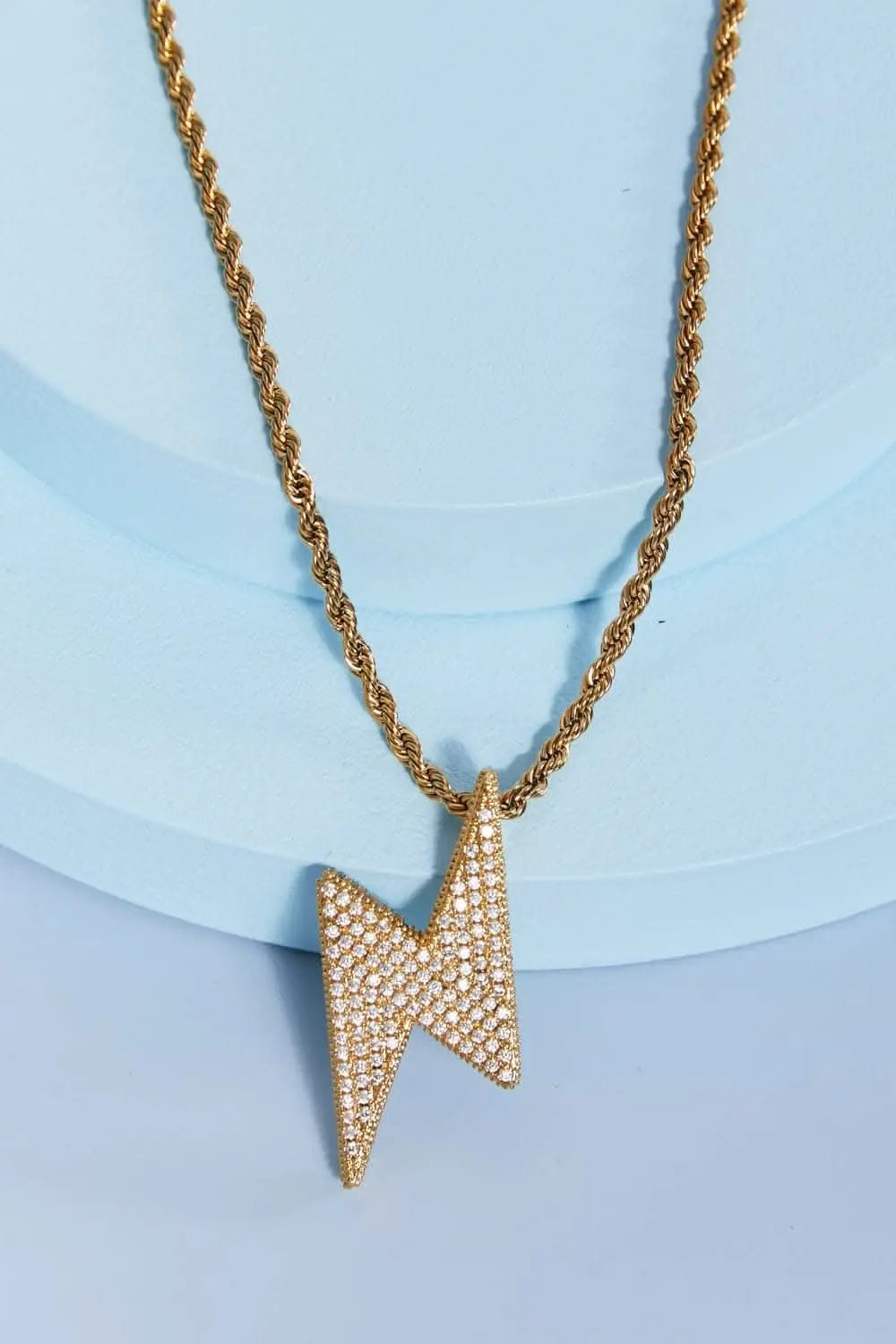 Brass Lightning Bolt Necklace - Love Salve 