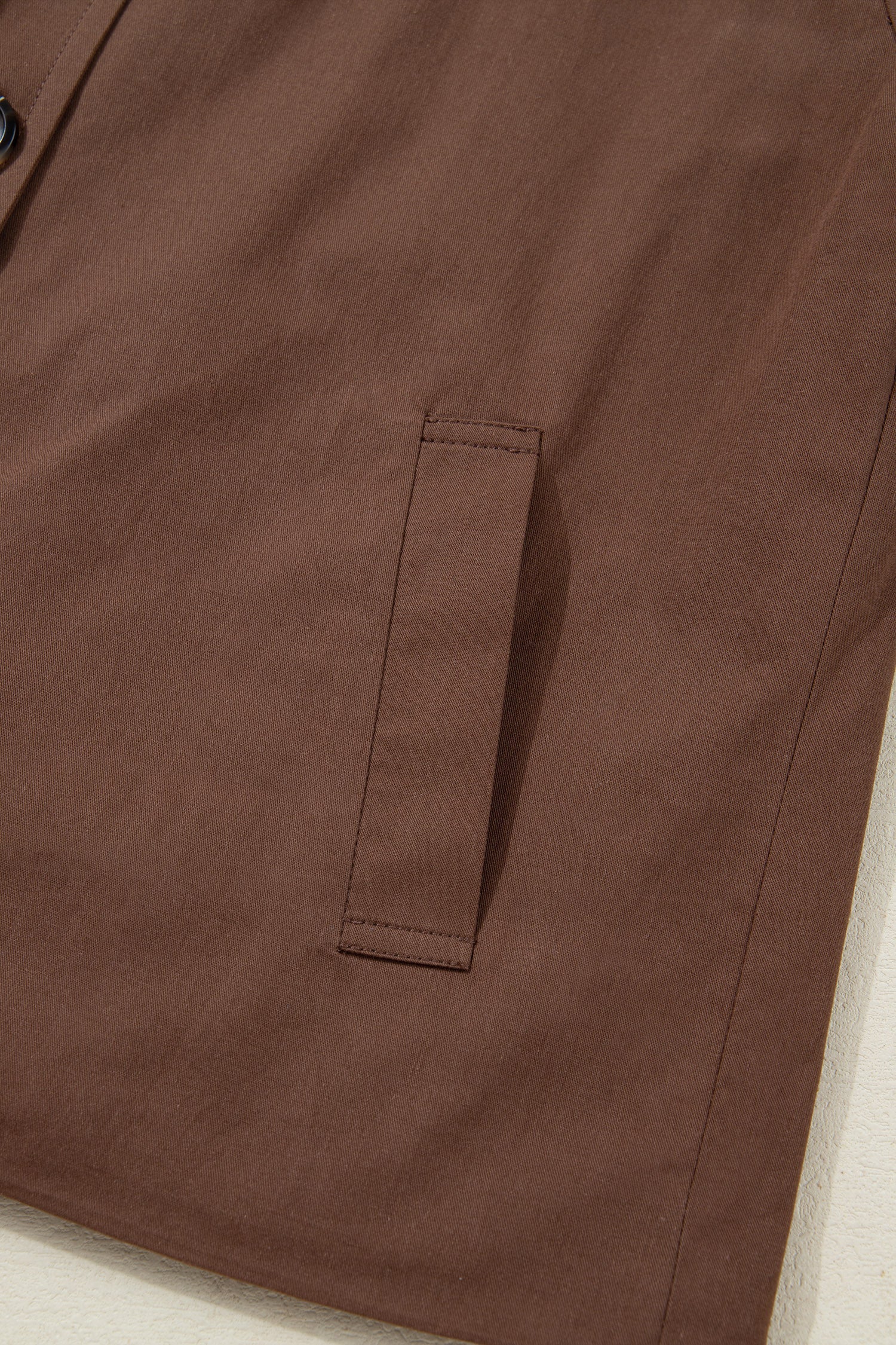 Dark Brown Collared Leopard Patchwork Liner Buttoned Jacket Chic Dear-Lover Dropshipping