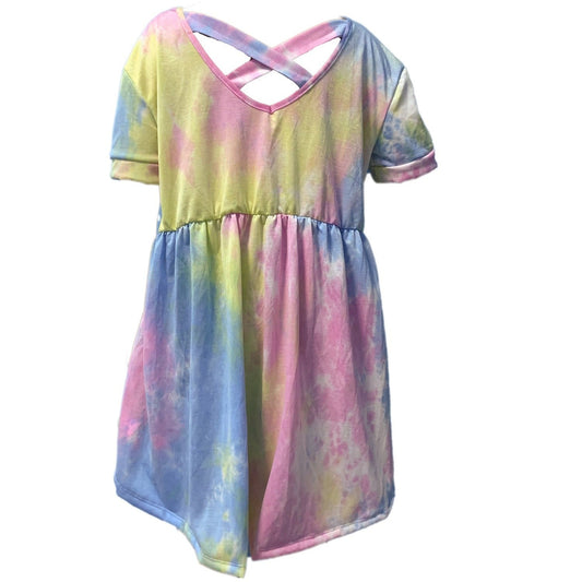 Tie Dye Pastel Shirt Criss Cross Back with V Neck MM