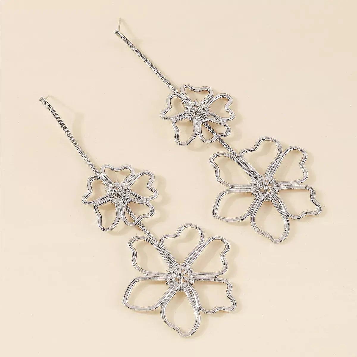 Alloy Flower Dangle Earrings Simply Love